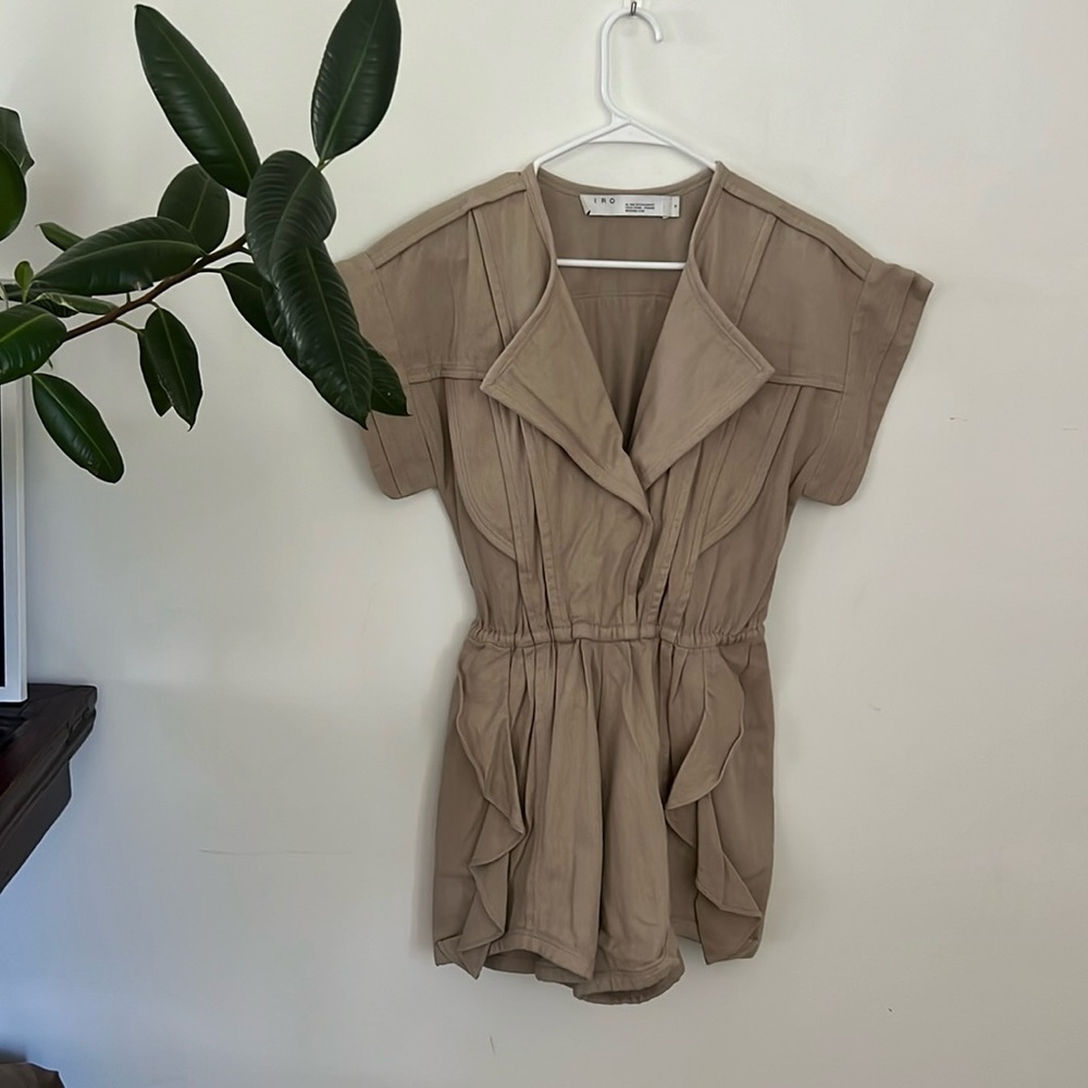 IRO OLNO ruffled utility romper